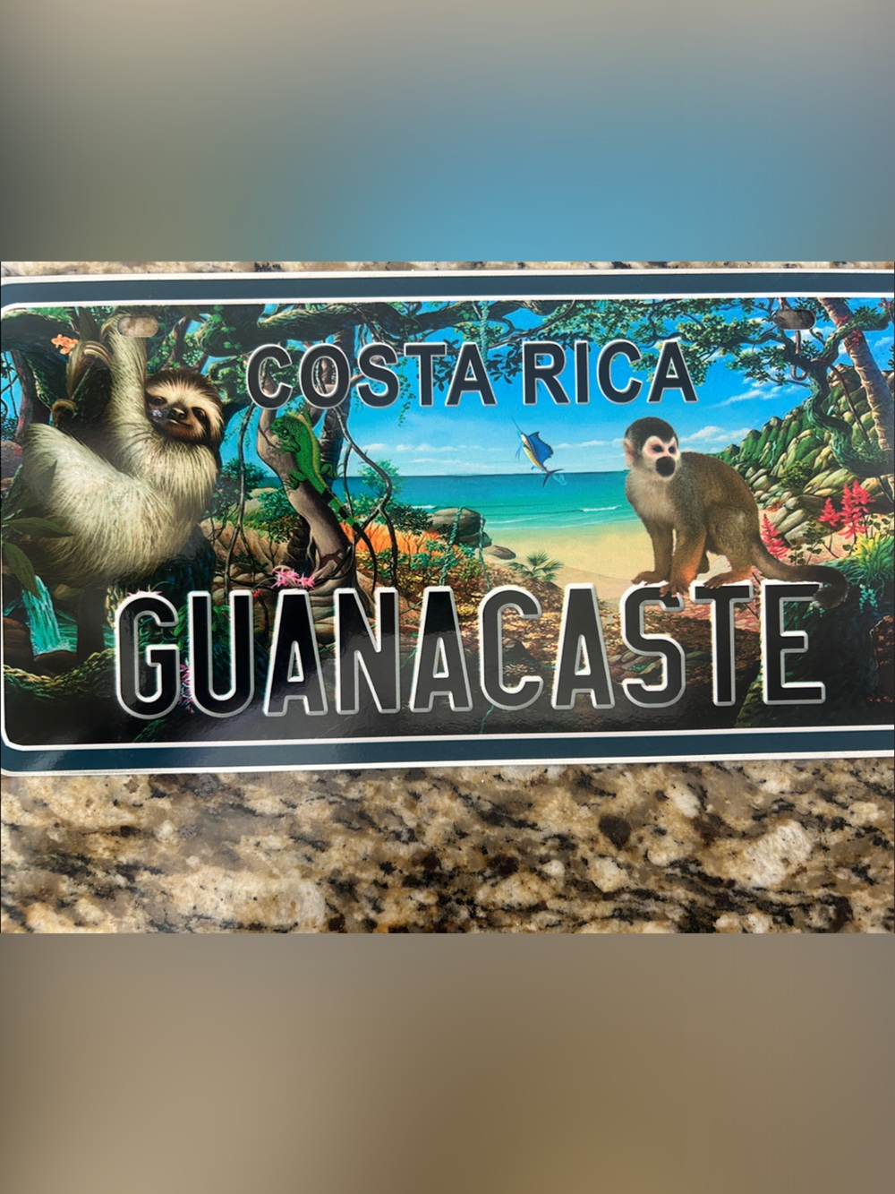 Costa Rica Guanacaste Scenic License Plate - Tropical Wildlife